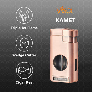 Visol Kamet V Cutter Bronze Triple Torch Cigar Lighter