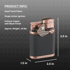 Visol Orient Copper Quad Flame Table Lighter