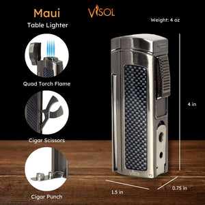 Visol Maui Quad Flame Table Lighter - Gunmetal