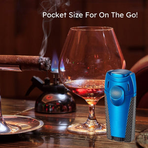 Visol Meru Dual Torch Cigar Lighter - Blue