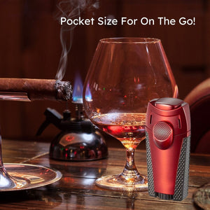 Visol Meru Red Dual Torch Cigar Lighter