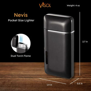 Visol Nevis Dual Torch Cigar Lighter - Matte Black