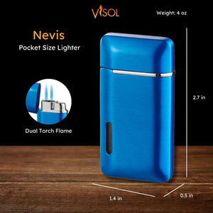 Visol Nevis Dual Torch Cigar Lighter - Blue