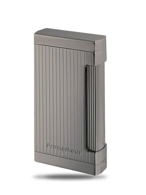 Prometheus Ultimo Gunmetal Vertical Lines Triple Torch Flame Lighter