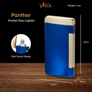 Visol Panther Flat Flame Ice Blue Cigar Lighter