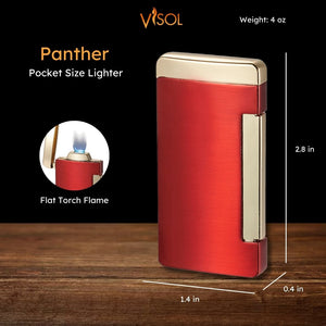 Visol Panther Flat Flame Red Cigar Lighter