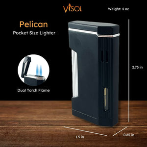 Visol Pelican Dual Torch Flame Lighter - Black