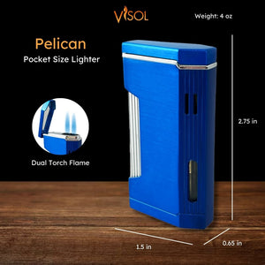 Visol Pelican Dual Torch Flame Lighter - Blue