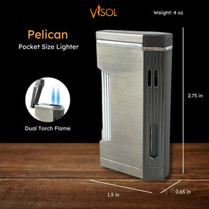 Visol Pelican Dual Torch Flame Lighter - Gunmetal