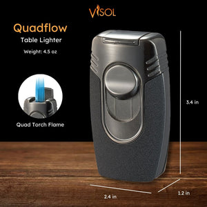 Visol Quadflow Quad Torch Cigar Lighter - Black