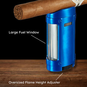 Rhino Quad Torch Cigar Lighter - Blue