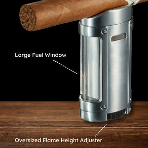 Rhino Quad Torch Cigar Lighter - Chrome