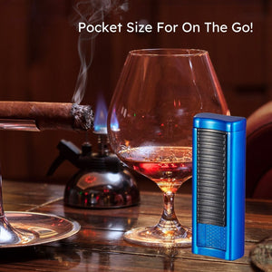 Visol Tiger Double Flame Cigar Lighter - Blue