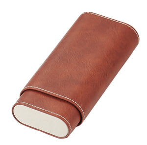 Visol Santa Fe Chocolate Brown Leather Cigar Case with Cedar Lining