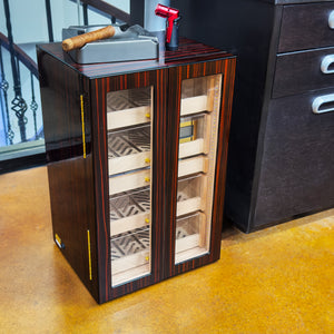 Visol Allen Macassar Ebony Cabinet Humidor - Holds up to 200 Cigars