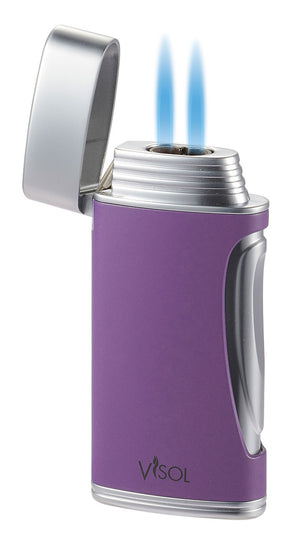 Visol DuoMatt Purple Double Flame Cigar Lighter