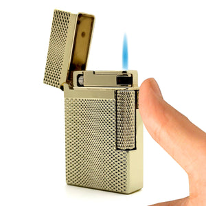 Visol Hubbard Barley Soft Flame and Torch Flame Flint Lighter - Gold