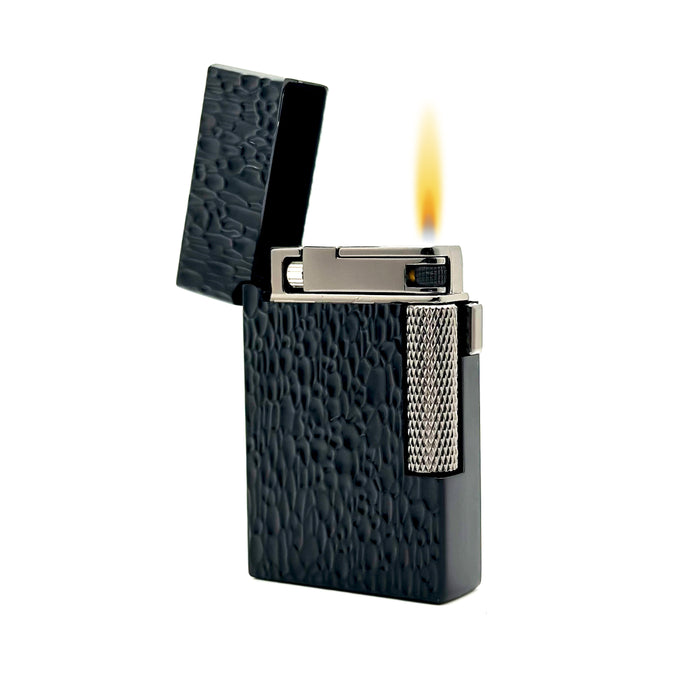 Visol Hubbard Hammered Soft Flame and Torch Flame Flint Lighter - Black