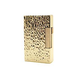 Visol Hubbard Hammered Soft Flame and Torch Flame Flint Lighter - Gold