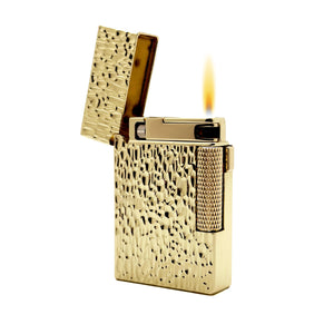 Visol Hubbard Hammered Soft Flame and Torch Flame Flint Lighter - Gold