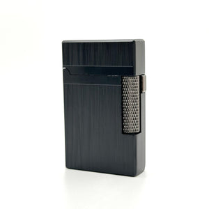 Visol Hubbard Brushed Stripes Soft Flame and Torch Flame Flint Lighter - Black