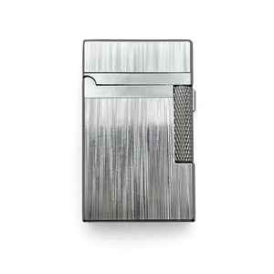 Visol Hubbard Brushed Stripes Soft Flame and Torch Flame Flint Lighter - Chrome