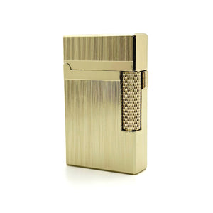 Visol Hubbard Brushed Stripes Soft Flame and Torch Flame Flint Lighter - Gold