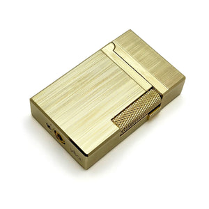 Visol Hubbard Brushed Stripes Soft Flame and Torch Flame Flint Lighter - Gold