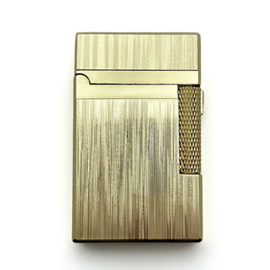 Visol Hubbard Brushed Stripes Soft Flame and Torch Flame Flint Lighter - Gold