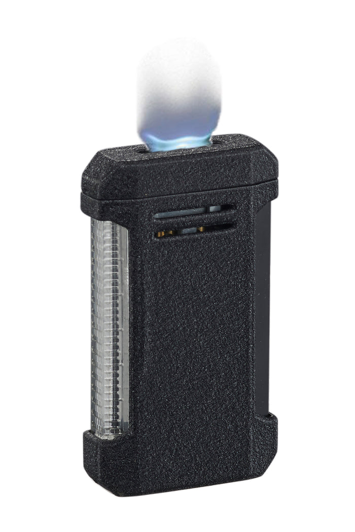 Visol Vinson Flat Torch Flame Lighter with Cigar Punch - Black