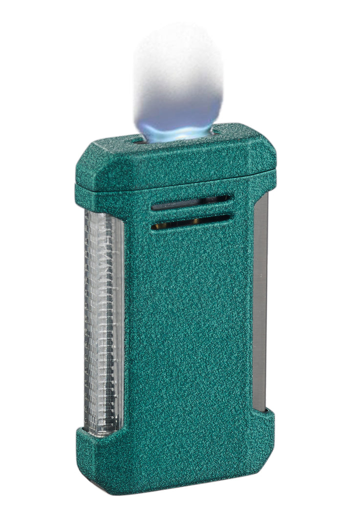 Visol Vinson Flat Torch Flame Lighter with Cigar Punch - Green