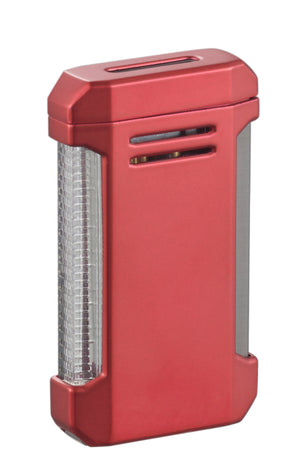 Visol Vinson Flat Torch Flame Lighter with Cigar Punch - Red