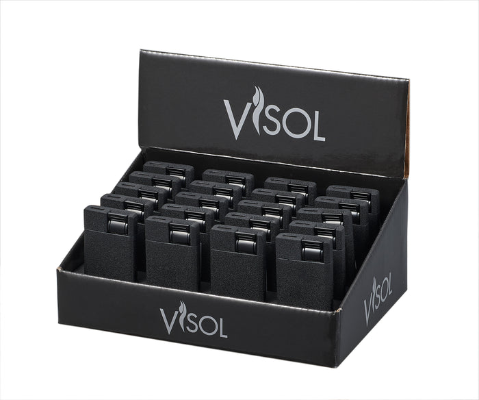 Visol Flatso Black Retail Prepack - 20 Cigar Lighters