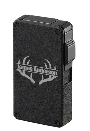 Visol Glacier Black Double Torch Lighter – Personalized Hunting Engraving