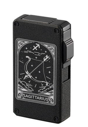 Visol Glacier Black Double Torch Lighter – Personalized Zodiac Sign Engraving