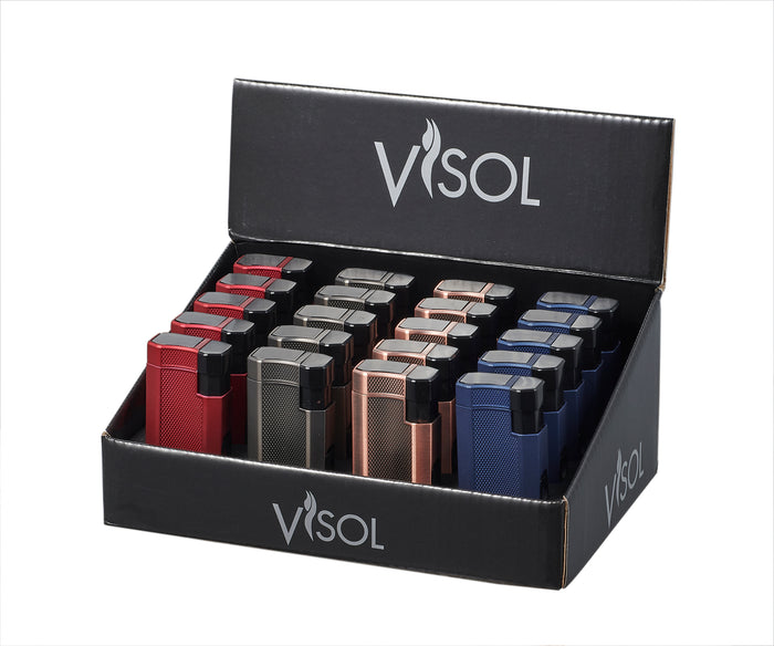 Visol Concave Color Retail Prepack - 20 Cigar Lighters