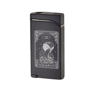 Visol Vista Black Dual Torch Lighter – Personalized Zodiac Sign Engraving