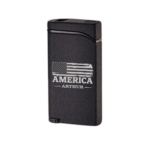 Visol Vista Black Dual Torch Lighter – Personalized USA Patriotic Engraving