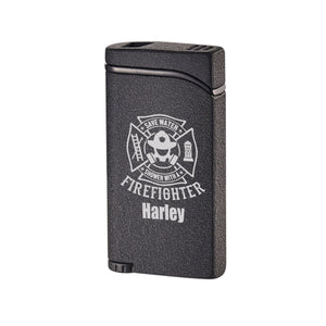Visol Vista Black Dual Torch Lighter – Personalized Firefighter Engraving