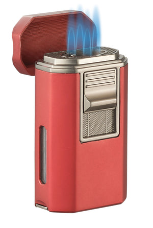 Visol Boulder Quad Torch Flame Lighter - Red