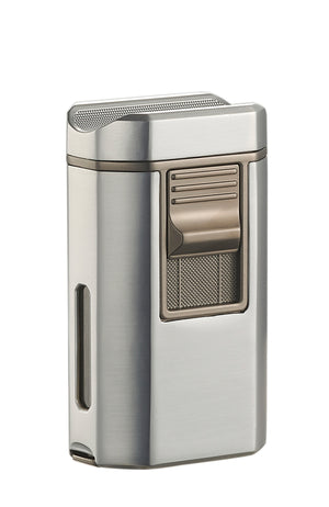 Visol Boulder Quad Torch Flame Lighter - Silver