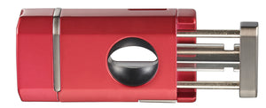 Visol Diablo Triple Torch Flame Lighter w/ Spring V Cutter - Red