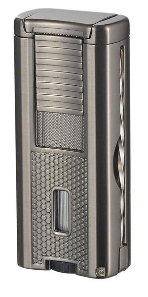 Visol Striker Triple Torch Flame Lighter with Cigar Poker - Gunmetal