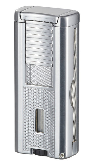 Visol Striker Triple Torch Flame Lighter with Cigar Poker - Silver