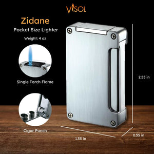 Visol Zidane Brushed Silver Torch Flame