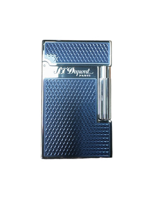 S.T. Dupont Line 2 Fire Head Blue Lacquer and Palladium Flint Lighter