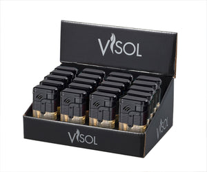 Visol Trijet Black Retail Prepack - 20 Cigar Lighters