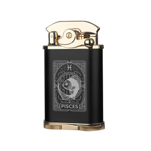 Visol Retro Triple Torch Flame Lighter – Personalized Zodiac Sign Engraving