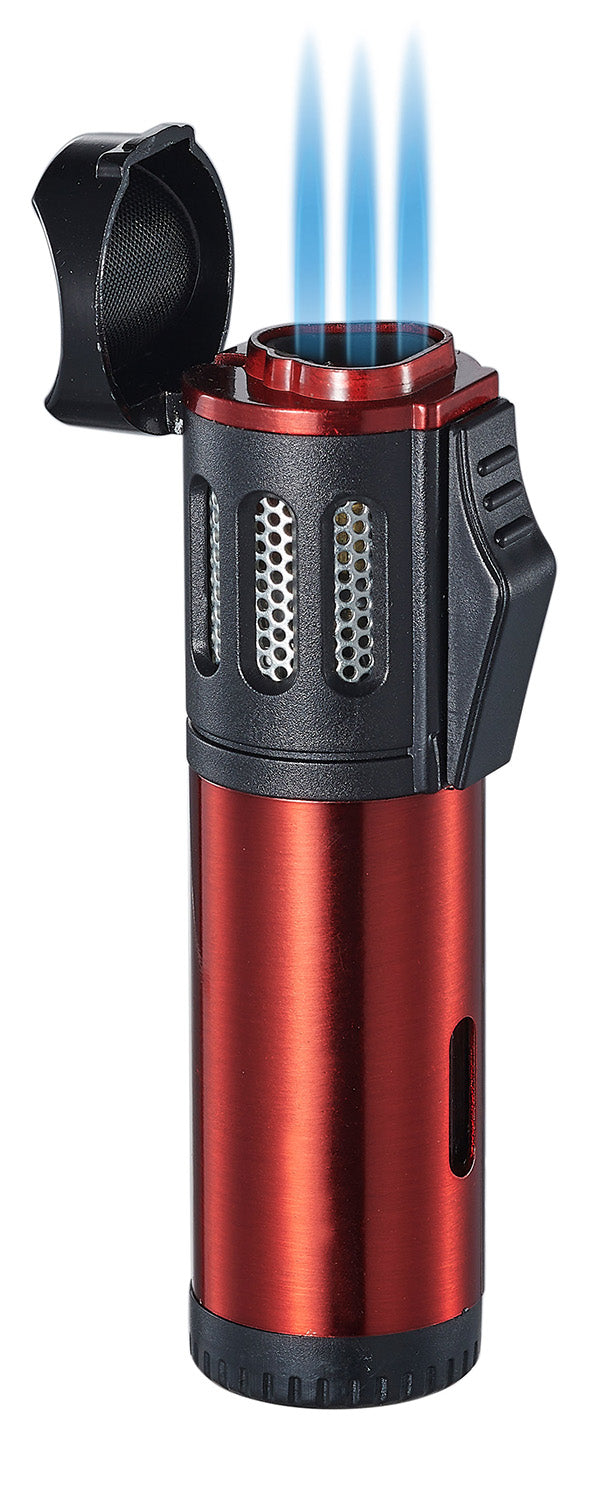 Artemis Triple Torch Cigar Lighter - Red
