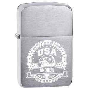 American flag and eagle engraving designs for Zippo 1941 Replica lighter